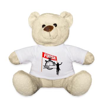 Cycling Finish Time - Teddy Bear - white - Front