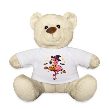 Flamingo Witch Pumpkin - Teddy Bear - white - Front