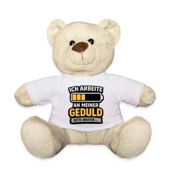 Geduld-Upgrade: Bitte Warten - Teddy - Weiß - Vorne