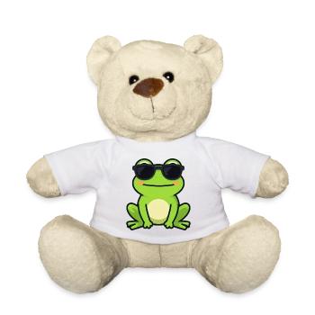 Une grenouille cool avec des lunettes de soleil des cadeaux drôles - Nounours - blanc - Devant