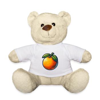 Orange tropical pop art - Nounours - blanc - Devant