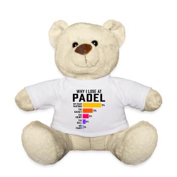 Padel Why I Lose at Padel - Teddy Bear - white - Front