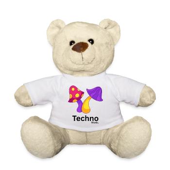 Vivid Mushroom Trio Pop Art - Teddy Bear - white - Front