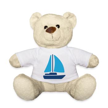 Voilier Icône solide Yacht Voyage maritime Vector Sym - Nounours - blanc - Devant
