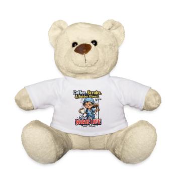 Funny Nurse Life Coffee Scrubs - Teddy Bear - white - Front