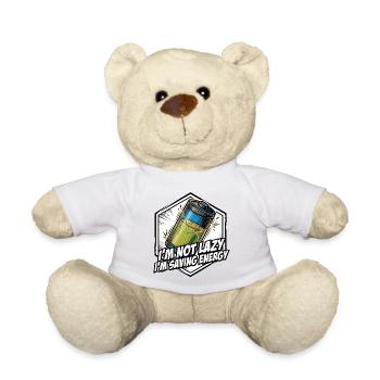 Pas paresseux, je fais économiser de l’énergie sur la batterie - Nounours - blanc - Devant