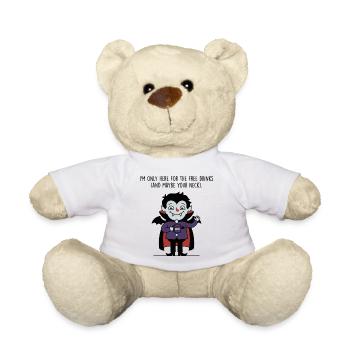 Kostenlose Getränke Vampir – lustiges Halloween-T-Shirt - Teddy - Weiß - Vorne