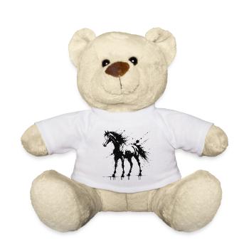 Poney Art Splash Noir - Nounours - blanc - Devant