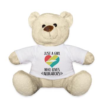 Retro Alligator Herz Silhouette - Teddy - Weiß - Vorne