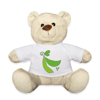 Grüne Erbsenschote Silhouette - Teddy - Weiß - Vorne