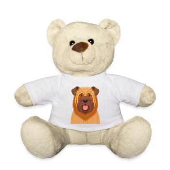 Zotteliger Briard (Comic-Porträt) - Teddy - Weiß - Vorne