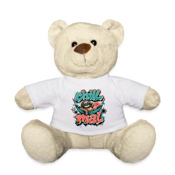 Chill Mal  Cooles Faultier Graffiti Design - Teddy - Weiß - Vorne