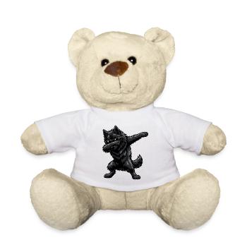 Dabbing Groenendael in comic style - Teddy Bear - white - Front