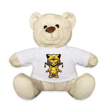 Ninja Skull Cat - Teddy Bear - white - Front