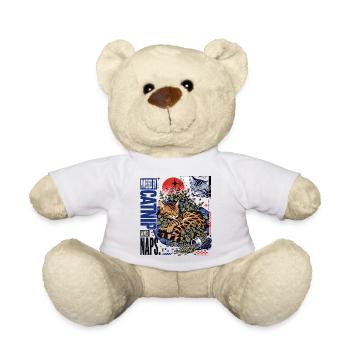Powered by Catnip and Naps – Cozy Bengal Cat - Teddy Bear - white - Front