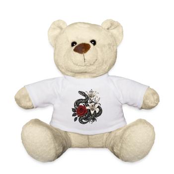 Black and red flower snake - Vipera berus - Teddy Bear - white - Front