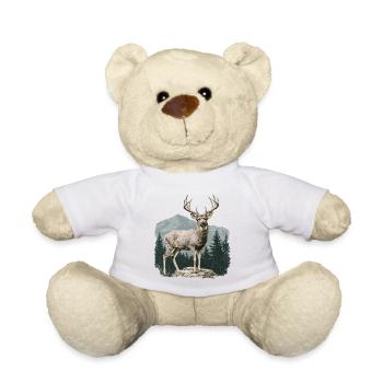 Deer with antlers - Teddy Bear - white - Front