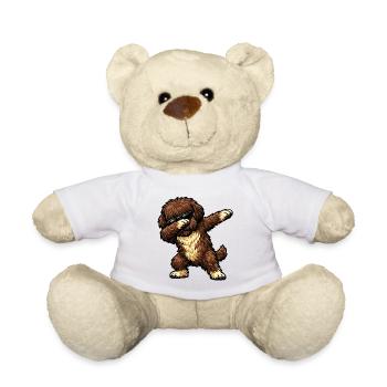 Tamponnement du barbet dans le style de la bande dessinée - Nounours - blanc - Devant