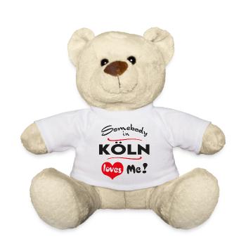 Cologne City Urban T-Shirt City Heimatliebe Town - Teddy Bear - white - Front