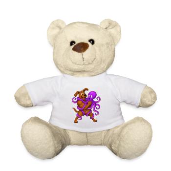 Hunderingen Lila Oktopus-Showdown - Teddy - Weiß - Vorne