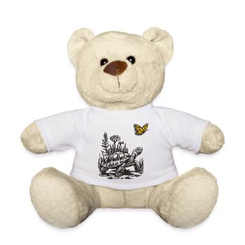 Turtle and butterfly - Teddy Bear - white - Front
