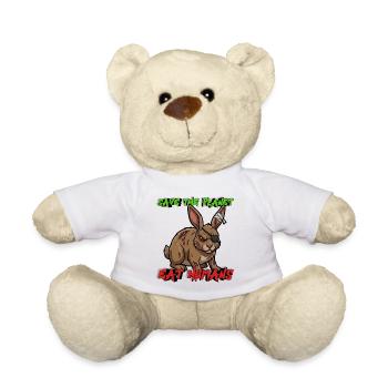 Save The Planet Eat Humans – Horror Motiv Hase - Teddy - Weiß - Vorne