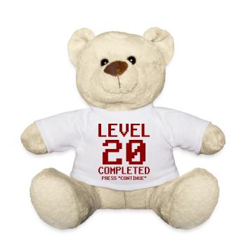 20. Geburtstag Geschenk Pixel - Teddy - Weiß - Vorne