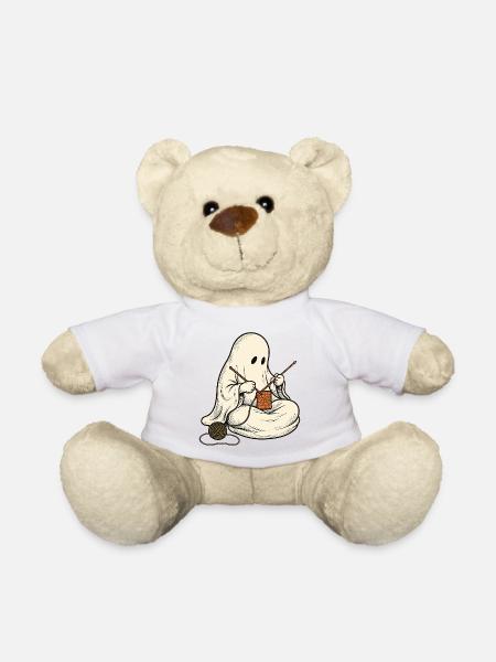 Strickender Herbstgeist - Teddy - Weiß