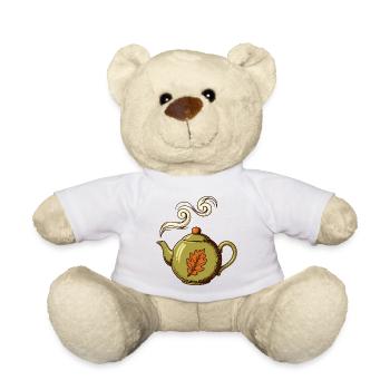 Teekanne mit Herbstduft - Teddy - Weiß - Vorne