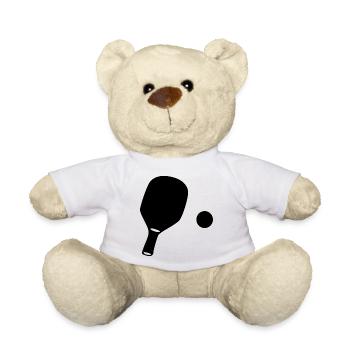 Tischtennis Spieler Geschenk - Teddy - Weiß - Vorne