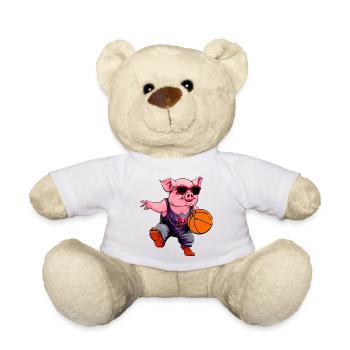 Basketball Schwein - Teddy - Weiß - Vorne