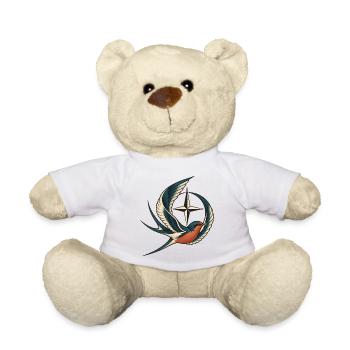 Lebendiges Schwalben-Kompass-Tattoo - Teddy - Weiß - Vorne