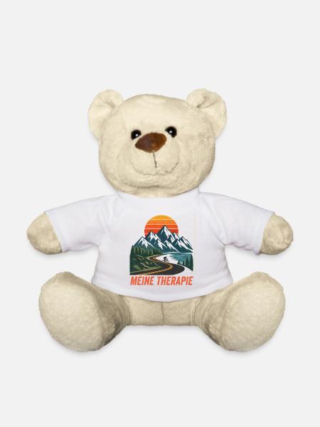 Meine Therapie: Fahrrad fahren in den Bergen Motiv - Teddy - Weiß