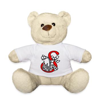 Buchstabe Blüte Initiale - Teddy - Weiß - Vorne