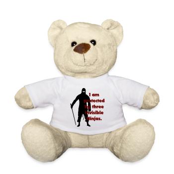 I am protected by three invisible ninjas - Teddy Bear - white - Front