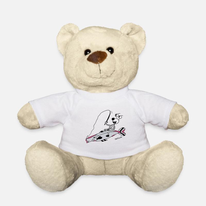 Matrechi has a big fish on the hook - Teddy Bear - white
