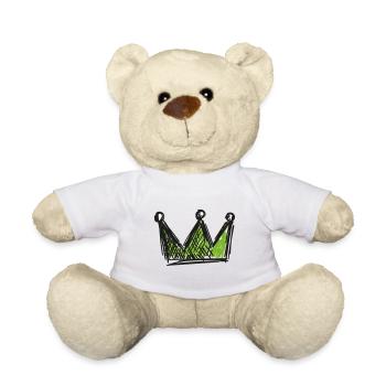 Crown Drawing Sketch - Teddy Bear - white - Front