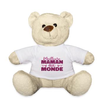 Meilleure maman au monde pour fête des mères - Nounours - blanc - Devant
