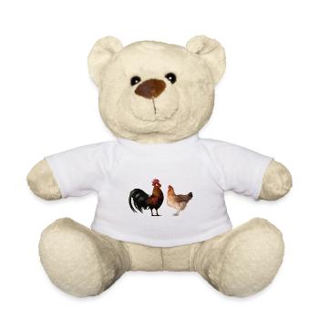 coq et poule am431 - Nounours - blanc - Devant