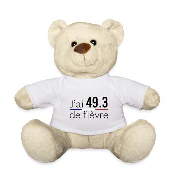 J'ai 49-3 de Fièvre (noir) - Nounours - blanc - Devant