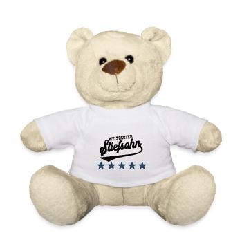 Weltbester Stiefsohn Bester Bonus Sohn Stiefkind - Teddy - Weiß - Vorne