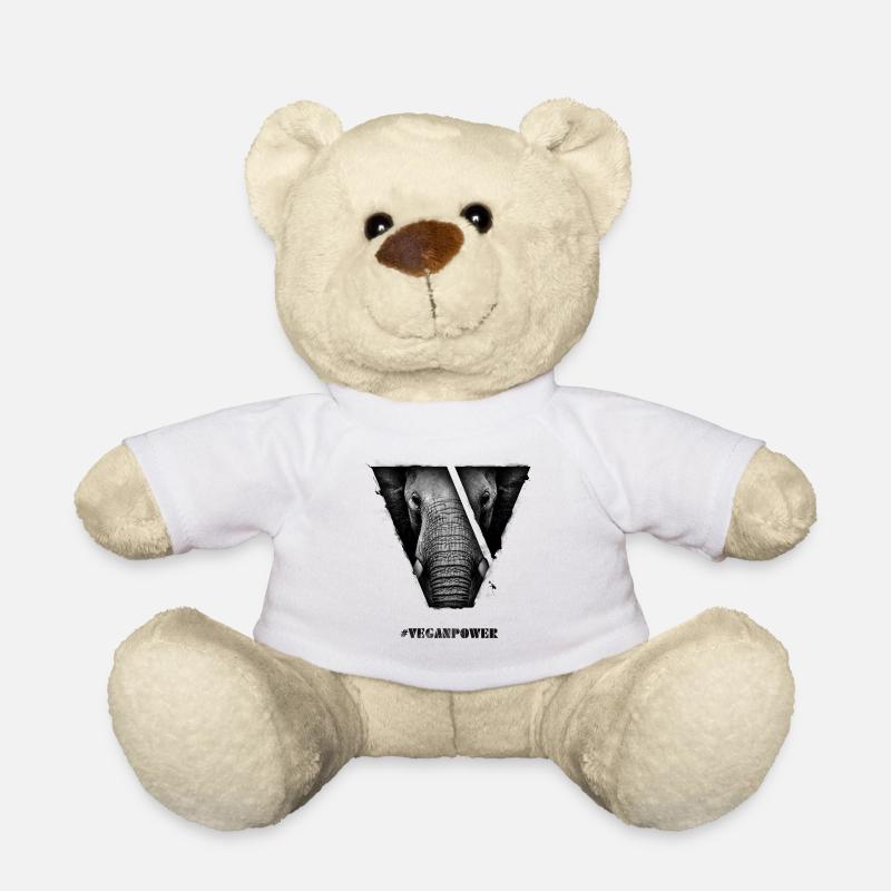 #VeganPower - Elefant - Teddy - Weiß