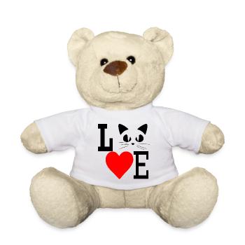 Chat d'amour 2- chat coeur d'amour - Nounours - blanc - Devant