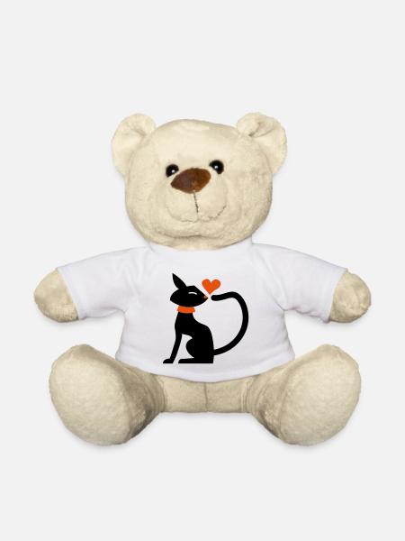 Cat Love - Teddy Bear - white
