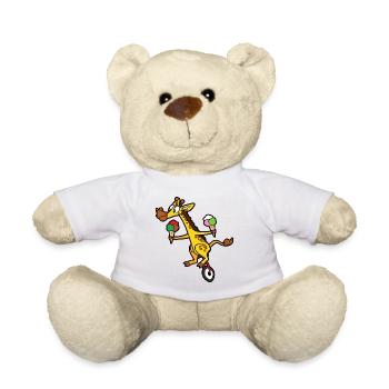 Lustige Niedliche Coole Giraffe Einrad Fahrrad - Teddy - Weiß - Vorne