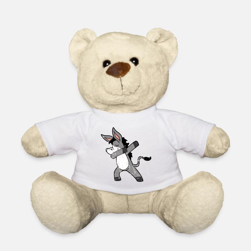Âne de tamponnage de style grunge vintage rétro - Nounours - blanc