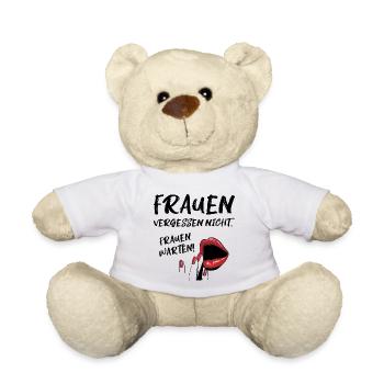 Frau Frauen Rache Lippen Lippenstift Rot Nägel - Teddy - Weiß - Vorne