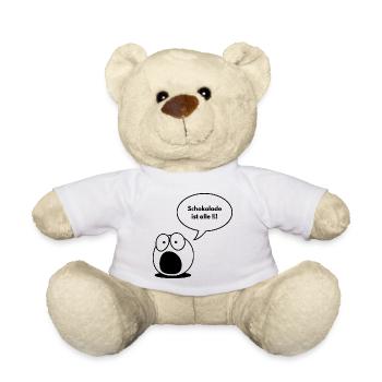 Schokolade ist alle !!! - Teddy - Weiß - Vorne