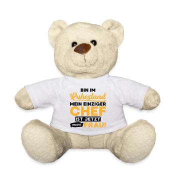 Ruhestand chef frau Pension Spruch Geschenk - Teddy - Weiß - Vorne
