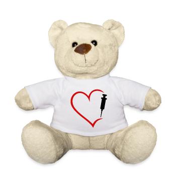 Impfung Impfarzt Herz Spritze Geimpft Impfen - Teddy - Weiß - Vorne